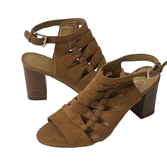 Franco Sarto Brown Cutout Sandal Booties Size 8 - Picture 1 of 14
